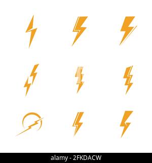 Icône représentant un éclair logo ensemble illustration vectorielle créative Illustration de Vecteur