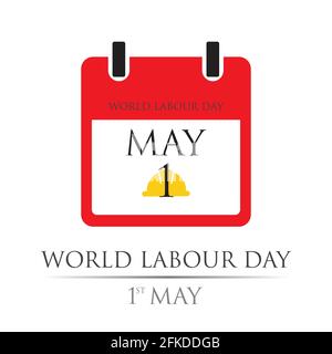 Journée mondiale du travail 1er mai logo illustration vecteur modèle de conception. Illustration de Vecteur
