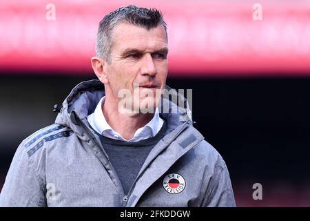 ROTTERDAM, PAYS-BAS - AVRIL 30 : l'entraîneur Mareus Dijkhuizen de SBV Excelsior pendant le match néerlandais Keuken Kampioen Divie entre Excelsior et FC D. Banque D'Images