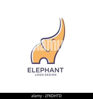 Modèles vectoriels simples avec logo Elephant Banque D'Images