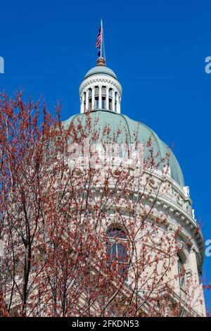 Le dôme du bâtiment du Capitole de l'État de l'Indiana à Indianapolis, Indiana, États-Unis. Banque D'Images