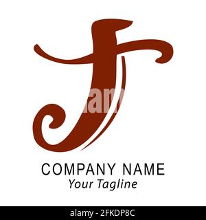 Dessin à la main vectoriel logo script T, pour entreprise classique, sur fond blanc Illustration de Vecteur