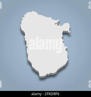 carte isométrique 3d de Basse-Terre est une île en Guadeloupe, illustration vectorielle isolée Illustration de Vecteur
