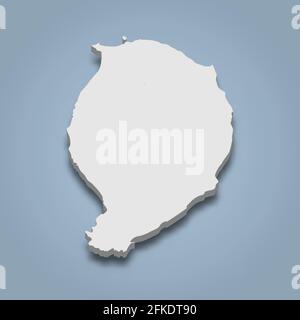 carte isométrique 3d de Corvo est une île des Açores, illustration vectorielle isolée Illustration de Vecteur