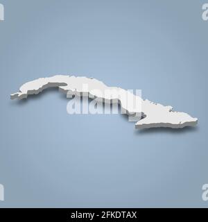 La carte isométrique 3d de Cuba est une île des Caraïbes, illustration vectorielle isolée Illustration de Vecteur