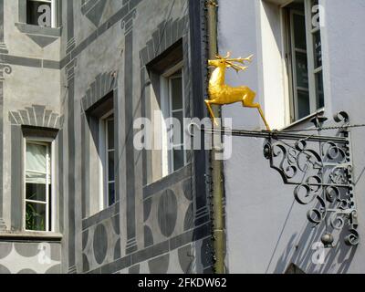 Enseigne dans la vieille ville de Bruneck, Tyrol du Sud, Brunico, Alto Adige, Italie, Italie, Europe Banque D'Images