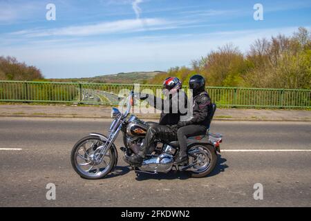 2000 Harley Davidson LFSTF Fat Boy motards; transport à deux roues, motos, véhicule, routes, Motos, motocyclistes motards motorisés à Chorley, Royaume-Uni Banque D'Images