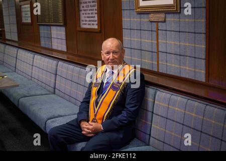 Ian Mc Neil, de la Orange Order à l'Orange Hall d'Airdrie, Lanarkshire Scotland, Royaume-Uni Banque D'Images