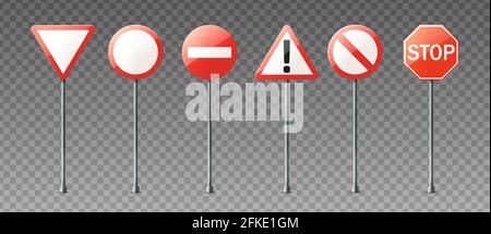 Vector collecte réaliste des panneaux d'avertissement et d'information. Illustration de Vecteur