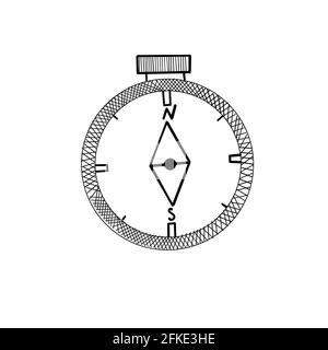 Icône ligne de boussole isolée sur fond blanc Illustration de Vecteur