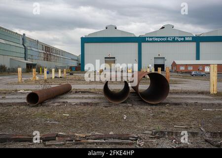 Liberty Steel Pipe Mill à Hartlepool, Angleterre, Royaume-Uni Banque D'Images