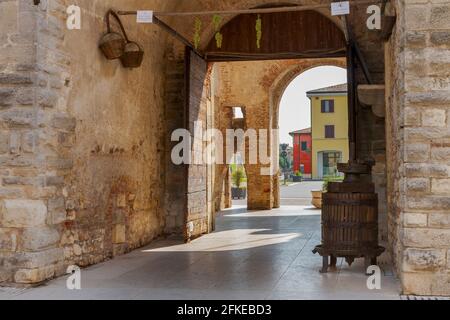 La porte de la ville de Soave près de Vérone Banque D'Images