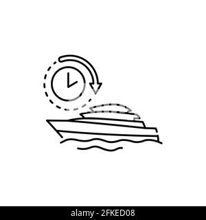 Location de transport d'eau icône de ligne couleur. Pictogramme pour page Web, application mobile, Promo. Élément de conception UI UX GUI. Contour modifiable. Illustration de Vecteur