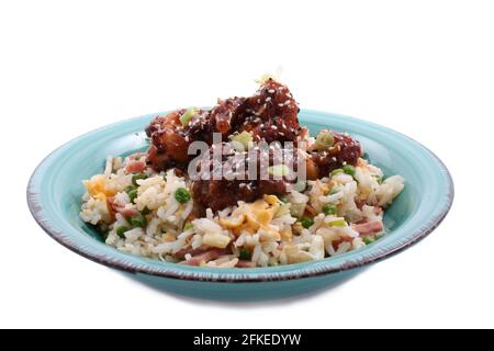 poulet koreanse isolé sur fond blanc Banque D'Images