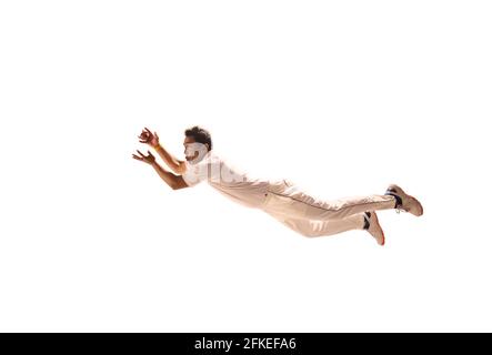 Plongée Fielder pour prendre une capture Banque D'Images