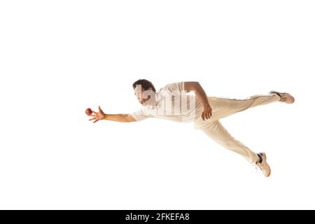 Plongée Fielder pour prendre une capture Banque D'Images