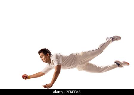 Plongée Fielder pour prendre une capture Banque D'Images