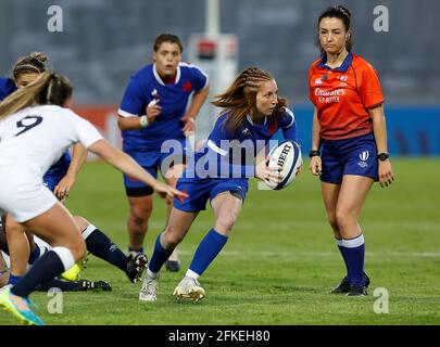 Pauline Bourdon de France pendant le match de rugby féminin entre la France et l'Angleterre le 30 avril 2021 au Stade de Villeneuve-d'Ascq, France - photo Loic Baratoux / DPPI Banque D'Images