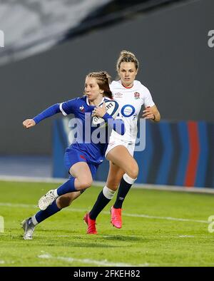 Pauline Bourdon de France pendant le match de rugby féminin entre la France et l'Angleterre le 30 avril 2021 au Stade de Villeneuve-d'Ascq, France - photo Loic Baratoux / DPPI Banque D'Images