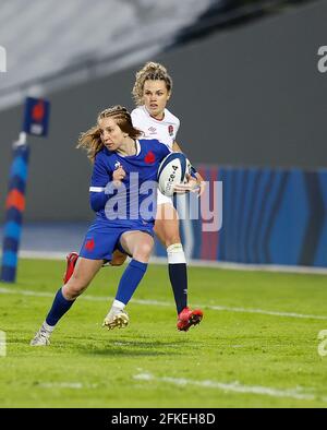 Pauline Bourdon de France pendant le match de rugby féminin entre la France et l'Angleterre le 30 avril 2021 au Stade de Villeneuve-d'Ascq, France - photo Loic Baratoux / DPPI Banque D'Images