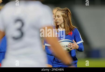 Pauline Bourdon de France pendant le match de rugby féminin entre la France et l'Angleterre le 30 avril 2021 au Stade de Villeneuve-d'Ascq, France - photo Loic Baratoux / DPPI Banque D'Images