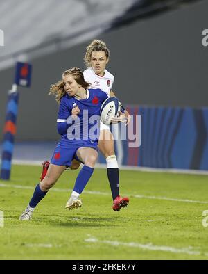Pauline Bourdon de France pendant le match de rugby féminin entre la France et l'Angleterre le 30 avril 2021 au Stade de Villeneuve-d'Ascq, France - photo Loic Baratoux / DPPI / LiveMedia Banque D'Images