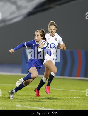 Pauline Bourdon de France pendant le match de rugby féminin entre la France et l'Angleterre le 30 avril 2021 au Stade de Villeneuve-d'Ascq, France - photo Loic Baratoux / DPPI / LiveMedia Banque D'Images