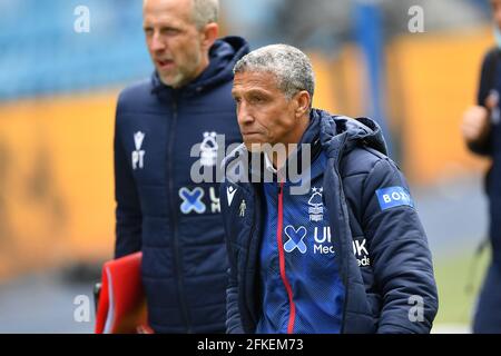 SHEFFIELD, ROYAUME-UNI. 1ER MAI le gérant de la forêt de Nottingham, Chris Hughton, lors du match de championnat Sky Bet entre Sheffield mercredi et Nottingham Forest à Hillsborough, Sheffield, le samedi 1er mai 2021. (Credit: Jon Hobley | MI News) Credit: MI News & Sport /Alay Live News Banque D'Images