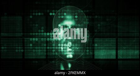 L'apprentissage machine AI Intelligence Artificielle Concept abstrait Banque D'Images