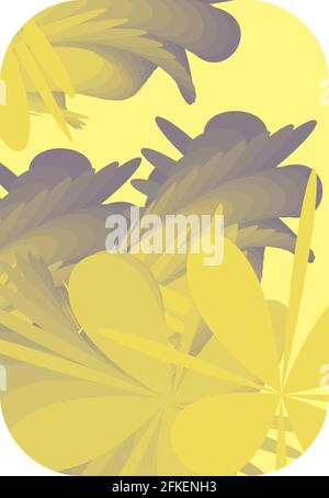 Motif floral jaune abstrait. Couleurs tendance gris ultime illuminant Illustration de Vecteur