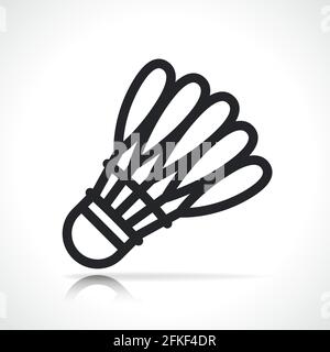 Image vectorielle isolée icône de ligne de shuttlecock de badminton Illustration de Vecteur