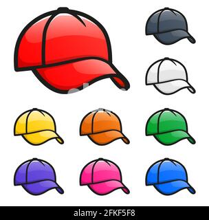 Illustration vectorielle de différentes couleurs chapeau de casquette Illustration de Vecteur