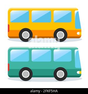 Illustration vectorielle de la conception d'un bus public plat Illustration de Vecteur