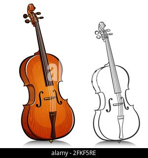 Illustration vectorielle de la musique violoncelle dessin animé Illustration de Vecteur