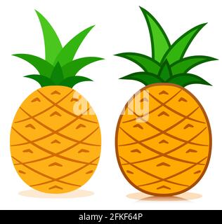 Illustration du motif vectoriel de fruits tropicaux ICON ananas Illustration de Vecteur