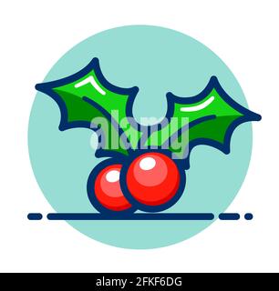 Illustration vectorielle de l'icône de baie de houx clipart Illustration de Vecteur