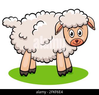 Illustration vectorielle du dessin animé de l'agneau de la ferme Illustration de Vecteur