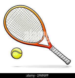 Illustration vectorielle d'une bande dessinée isolée de tennis de raquette Illustration de Vecteur