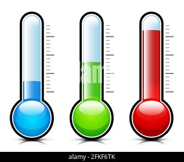 Illustration vectorielle des icônes de mesure du thermomètre de température Illustration de Vecteur