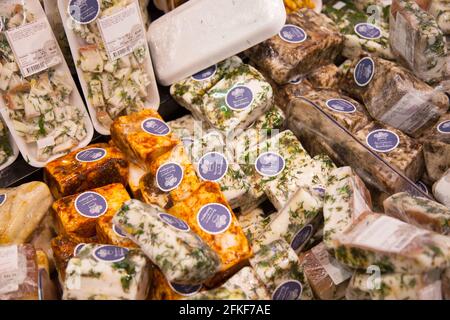 Kaliningrad, Russie - 18 novembre 2020 : une pile de saindoux sur le marché. Banque D'Images