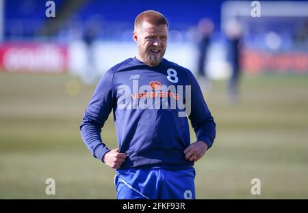 HARTLEPOOL, ROYAUME-UNI. 1ER MAI Nicky Featherstone de Hartlepool United dans l'échauffement lors du match de la Vanarama National League entre Hartlepool United et Chesterfield à Victoria Park, Hartlepool le samedi 1er mai 2021. (Crédit : Michael Driver | MI News) crédit : MI News & Sport /Alay Live News Banque D'Images