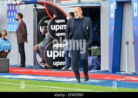 Crotone, Italie. 1er mai 2021. Coach Serse Cosmi (Crotone FC) pendant le FC Crotone vs Inter - FC Internazionale, football italien série A match à Crotone, Italie, Mai 01 2021 crédit: Independent photo Agency/Alay Live News Banque D'Images