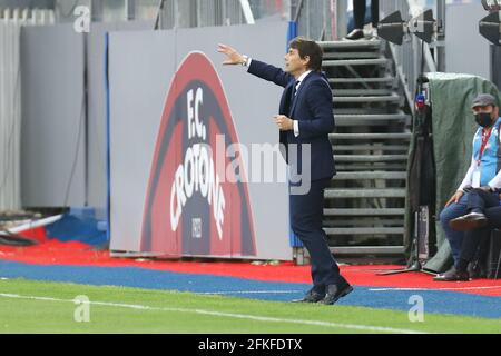 Crotone, Italie. 1er mai 2021. Entraîneur Antonio Conte (FC Inter) pendant FC Crotone vs Inter - FC Internazionale, football italien série A match à Crotone, Italie, mai 01 2021 crédit: Agence de photo indépendante/Alamy Live News Banque D'Images