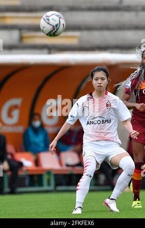 Rome, Italie. 1er mai 2021. Yui Hasegawa de l'AC Milan vu en action pendant le championnat italien de football League A Women 2020/2021 match entre AS Roma vs AC Milan au stade Tre Fontane/LiveMedia crédit: Independent photo Agency/Alay Live News Banque D'Images