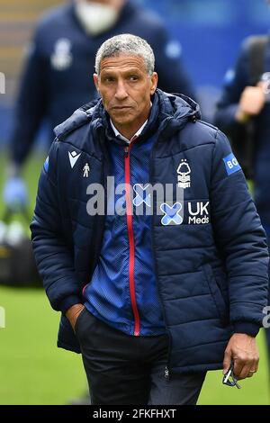 SHEFFIELD, ROYAUME-UNI. 1ER MAI le gérant de la forêt de Nottingham, Chris Hughton, lors du match de championnat Sky Bet entre Sheffield mercredi et Nottingham Forest à Hillsborough, Sheffield, le samedi 1er mai 2021. (Credit: Jon Hobley | MI News) Credit: MI News & Sport /Alay Live News Banque D'Images