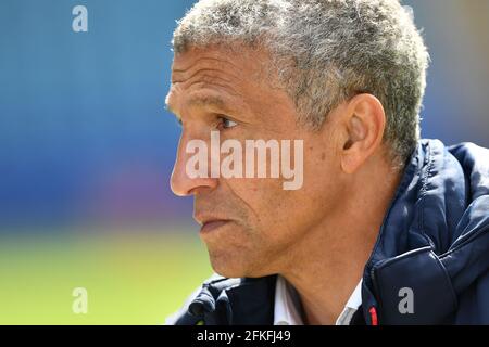 SHEFFIELD, ROYAUME-UNI. 1ER MAI le gérant de la forêt de Nottingham, Chris Hughton, lors du match de championnat Sky Bet entre Sheffield mercredi et Nottingham Forest à Hillsborough, Sheffield, le samedi 1er mai 2021. (Credit: Jon Hobley | MI News) Credit: MI News & Sport /Alay Live News Banque D'Images