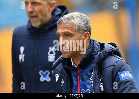 SHEFFIELD, ROYAUME-UNI. 1ER MAI le gérant de la forêt de Nottingham, Chris Hughton, lors du match de championnat Sky Bet entre Sheffield mercredi et Nottingham Forest à Hillsborough, Sheffield, le samedi 1er mai 2021. (Credit: Jon Hobley | MI News) Credit: MI News & Sport /Alay Live News Banque D'Images