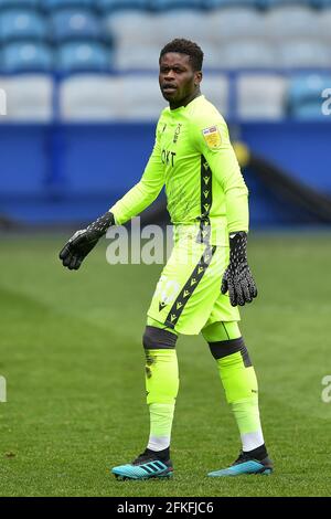 SHEFFIELD, ROYAUME-UNI. 1ER MAI le gardien de but de la forêt de Nottingham Brice Samba (30) lors du match de championnat Sky Bet entre Sheffield mercredi et Nottingham Forest à Hillsborough, Sheffield, le samedi 1er mai 2021. (Credit: Jon Hobley | MI News) Credit: MI News & Sport /Alay Live News Banque D'Images