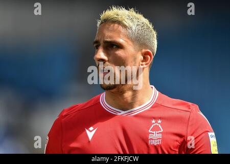 SHEFFIELD, ROYAUME-UNI. 1ER MAI Anthony Knockaert (28) de la forêt de Nottingham lors du match de championnat Sky Bet entre Sheffield mercredi et la forêt de Nottingham à Hillsborough, Sheffield, le samedi 1er mai 2021. (Credit: Jon Hobley | MI News) Credit: MI News & Sport /Alay Live News Banque D'Images