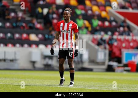 Brentford Community Stadium, Londres, Royaume-Uni. 1er mai 2021. Championnat de football de la Ligue anglaise de football, Brentford FC versus Watford ; Ivan Toney de Brentford Credit: Action plus Sports/Alamy Live News Banque D'Images